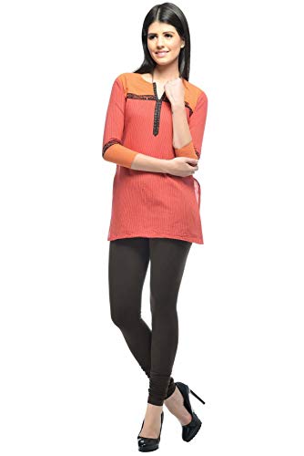 Image of Frenchtrendz Women's Cotton Spandex Stretchable Mid Rise Slim Fit Churidar Leggings Pull On