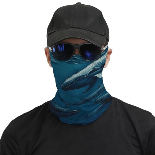 Neck Gaiter Ocean Whale Face Mask for Travel Face Cover Scarf for Men Women Elastic Headbands Wind-proof Bandana for Skiing Fishing Hiking Cycling3