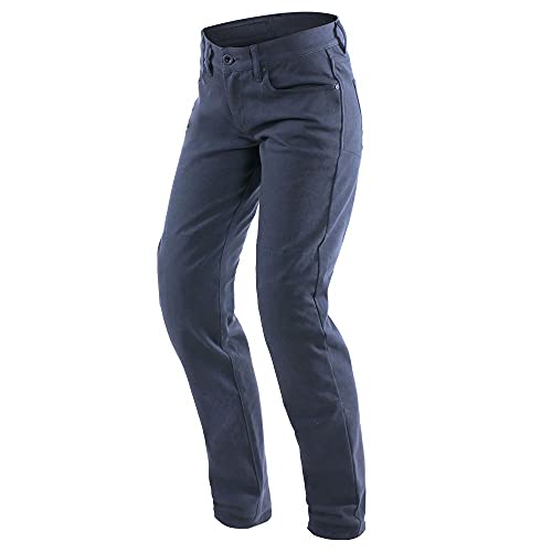 Dainese Pantalones de motorista informales para mujer, color azul oscuro, talla 27