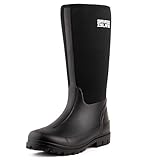 Savage Island Damen-Gummistiefel aus Neopren, isoliert, warm, gefüttert, vollständig kniehoch, wasserdicht, Schwarz , 42 EU
