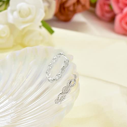 Infinity Earrings for Women Sterling Silver CZ Twisted Hoop Earrings Chunky Twist Oval Huggie Hoop Earrings for Daughter Mom Birthday Gifts3