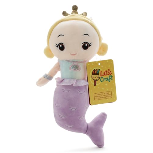 Image of Mermaid Princess Soft Toy for Kids, Girls & Toddlers | Cute Plush Stuffed Doll with Crown | Soft Huggable Cuddly Mermaid Doll for Birthday, Baby Shower, Nursery Decor & Gift