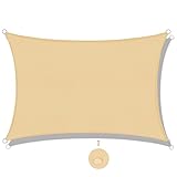 ✔【Materiales de alta calidad】: Tela toldo fabricado en tejido 100% poliéster,Con revestimiento PU (180g/m²),protector solar de tela,bloquea el 98% de los rayos UV,crea un espacio más cómodo.