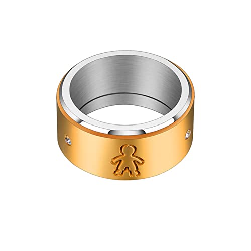 Bague de fiançailles rotative en pierre creuse et titane pour hommes et femmes