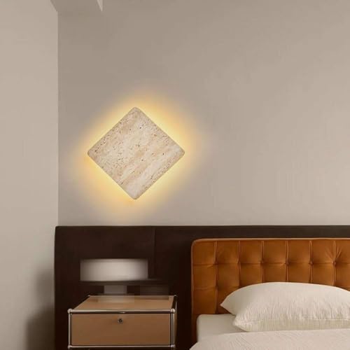Applique travertin jaune LED salon chambre style ferme