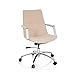 Produktbild hjh OFFICE 670984 Drehstuhl SARANTO II Stoff Beige moderner Sessel im Retro-Look mit Rollen, höhenverstellbar