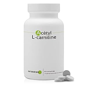 ACÉTYL L – CARNITINE * 500 mg / 60 comprimés * Cardiovasculaire (glucose), Cerveau, Équilibre émotionnel, Performances sportives, Vision * Garantie Satisfait ou Remboursé * Fabriqué en France