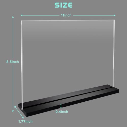 Support de panneau acrylique T A4 horizontal pour menu de restaurant - Lot de 2