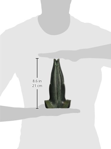 Estatua decorativa budista de resina con acabado verdigris miniatura 6