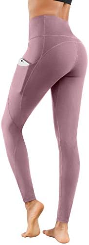 High Waist Yoga Pants - Yoga Pants with Pockets Tummy Control, 4 Ways Stretch Workout Running Yoga Leggings