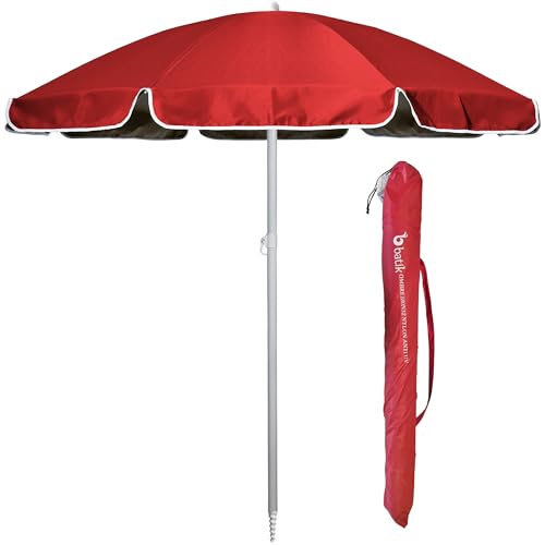 Batik - Ombrellone da Spiaggia - LELLO L'OMBRELLO - Ombrellone da Spiaggia Grande Anti UV - Diametro 180 cm - Colore Rosso