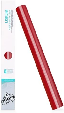 LOKLIK Bügelfolie – 30,5 x 90 cm – Flexfolie für T-Shirts, Taschen & mehr – Waschbar & langlebig – Kompatibel mit Cricut, Silhouette Schneideplottern (Rot)