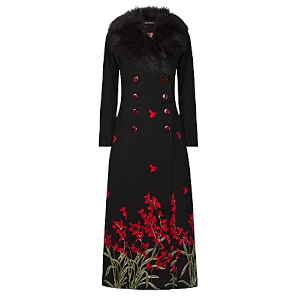 Joe Browns Abrigo Bordado de Rosas Florales de Piel Sintética Mujer