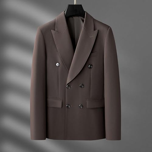 Men's Suit Blazer Peak Lapel Double Breasted Buttons Coat Business Banquet2