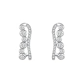Pendientes de tuerca para mujer, oro blanco, 9 K, 14 K, 18 quilates, platino con moissanita de forma redonda, Metal, Moissanita