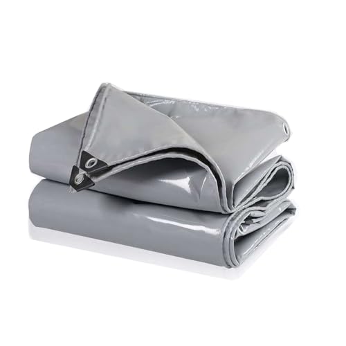 Lonas De PVC De Alta Resistencia 0.5mm Thicks Tarpaulin Cover, Impermeable, Resistente A Los Rayos UV para Acampar Al Aire Libre, Gris(4X8M)