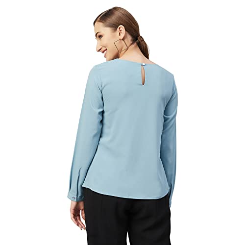 Image of Carlton London Women's Solid Regular Fit Blouse
