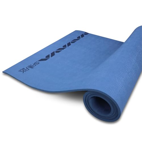 Image of Nivia Spark EVA Yoga Mat for Men & Women, 8 mm with Carry strap, Anti Skid, Exercise Mat for Home Workout, Foldable yoga mat, For Gym Exercise /Fitness (Navy Blue)