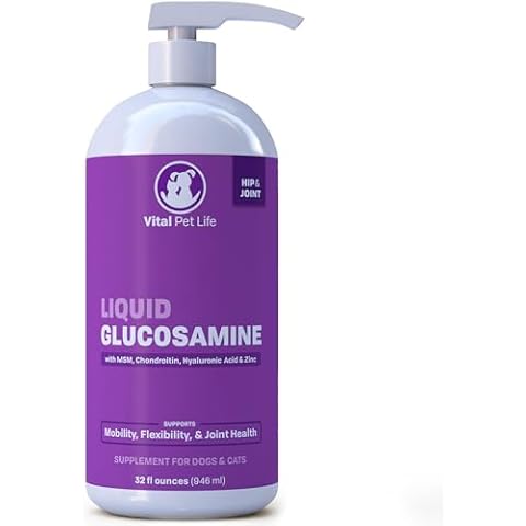 Liquid Glucosamine for Dogs Cats & Horses with Chondroitin, MSM, and Hyaluronic Acid, Hip & Joint Supplement for Mobility & Comfort, Supports Joint Health & Flexibility, Mobility, & Protection, 32 oz Cover