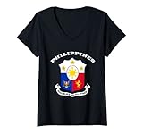 Photo Gallery donna filippine t-shirt stemma tee bandiera souvenir manila maglietta con collo a v Photo Gallery donna filippine t-shirt stemma tee bandiera souvenir manila maglietta con collo a v