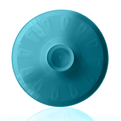 Tapa volteatortillas 26cm, tapa para sartén y para voltear tortilla de patatas, giratortillas de plastico para microondas, frigorífico, congelador, lavavajillas, tapa girar tortilla (25.5, Azul)