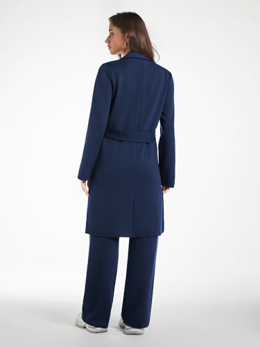 Women's 2 Piece Sets Dressy Casual Coatigan Pea Coat Wide Leg Pants Suit Winter Lounge Outfits4