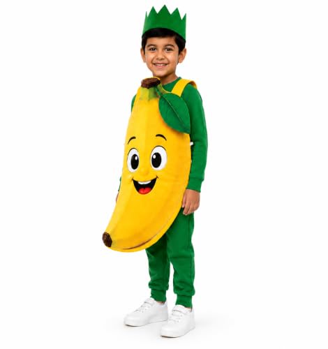 Image of Raj Costume Kids Fruit & Vegetable Fancy Dress Costume | Soft Felt Fruit and Vegetable Cutout Costume for Boys & Girls | School Annual Function