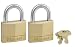 Master Lock 140T Solid Brass Keyed Alike Padlock, 2 Pack