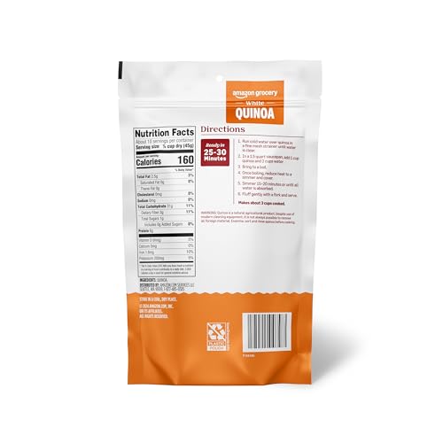 Image of Amazon Grocery, White Quinoa, 16 Oz