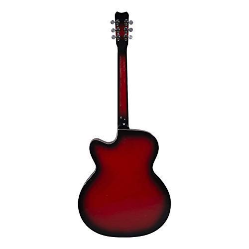 Image of Ketostics Venus Special Cutaway Rosewood 41 Inch Givson Acoustic Guitar Kit with Bag, Rhythm String Set, Strap and 5 Plectrums, (Red)
