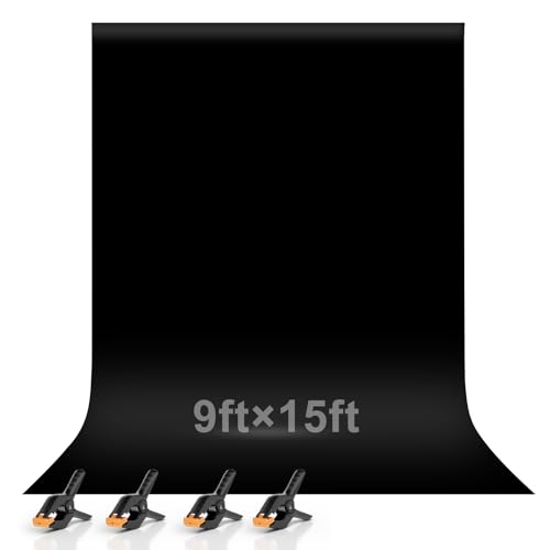 Toile de fond noir EMART rideau de 2,7 x 4,6 m pour habiller vos séances photo et anniversaires