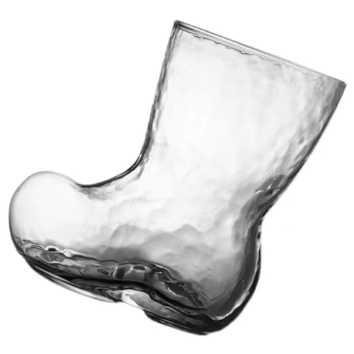 TOBBOMEY Bicchiere da Birra in Vetro Trasparente Forma Stivale Design Creativo e Unico Facile da Impugnare per Acqua Vino e Bevande per Feste e Decorazioni Tavola