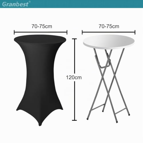 Granbest Pack von 2 Cocktail Tischhussen Eingebaut Spandex Quadrat Ecken Stehtischhussen für Party, Bankett, Hochzeitsereignis… – Ansicht 7