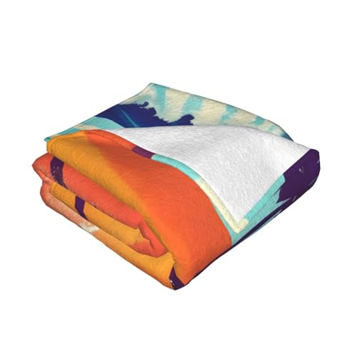Couverture flanelle super douce imprimé hawaïen plaid thermique lit et canapé - 3