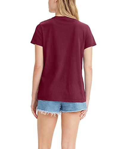 Levi's Women's Perfect Tee 2.0 Shirt (Also Available In Plus), (New) Batwing 3D Shine Beet Red, Large #TOP1