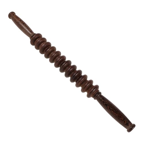 FRCOLOR 19 Wooden Massage Roller Stick Muscle Massager for Trigger Points Handheld Yoga Stick for
