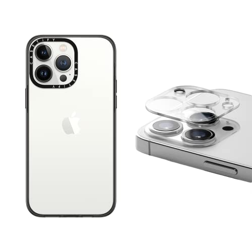 Casetify [Bundle] Amazon Exclusive Essential Case For Iphone 14 Pro Max - Clear Black & Casetify Camera Lens Protector For Iphone 14 Pro / 14 Pro Max #TOP7