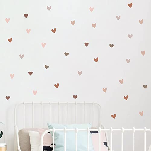 Herzen Set 72 Stück Wandtattoo für Babyzimmer, Wandaufkleber Kinderzimmer, Selbstklebende Herzen Wandsticker Wandtattoo für Kinderzimmer Babyzimmer Junge Mädchen