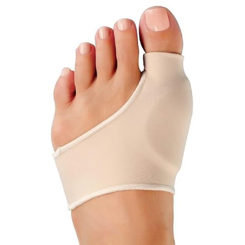 Geettcaifu 2 Pcs Bunion Relief Pads Sleeve, Elastic Gel Big Toe Bunion Pain Relief Hallux Valgus Corrector Cushions, Splint Orthopedic Corrector Socks for Women and Men - Nude