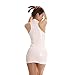 Ftshist Women's Shiny Leather Halter Neck Mini Dress (Small, White)