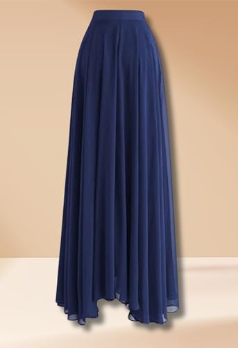 Image of Women's Full Length Georgette Long Skirt- Lehenga with 8 Meters Maxi Flare