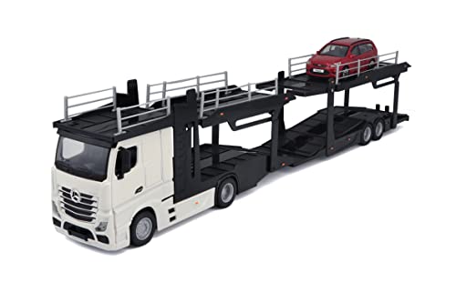 Bburago - Camion avec Voiture Camion réaliste avec Voiture à l'échelle 1:43 (Choix aléatoire Parmi Les modèles Disponibles), Licence Officielle, âge...