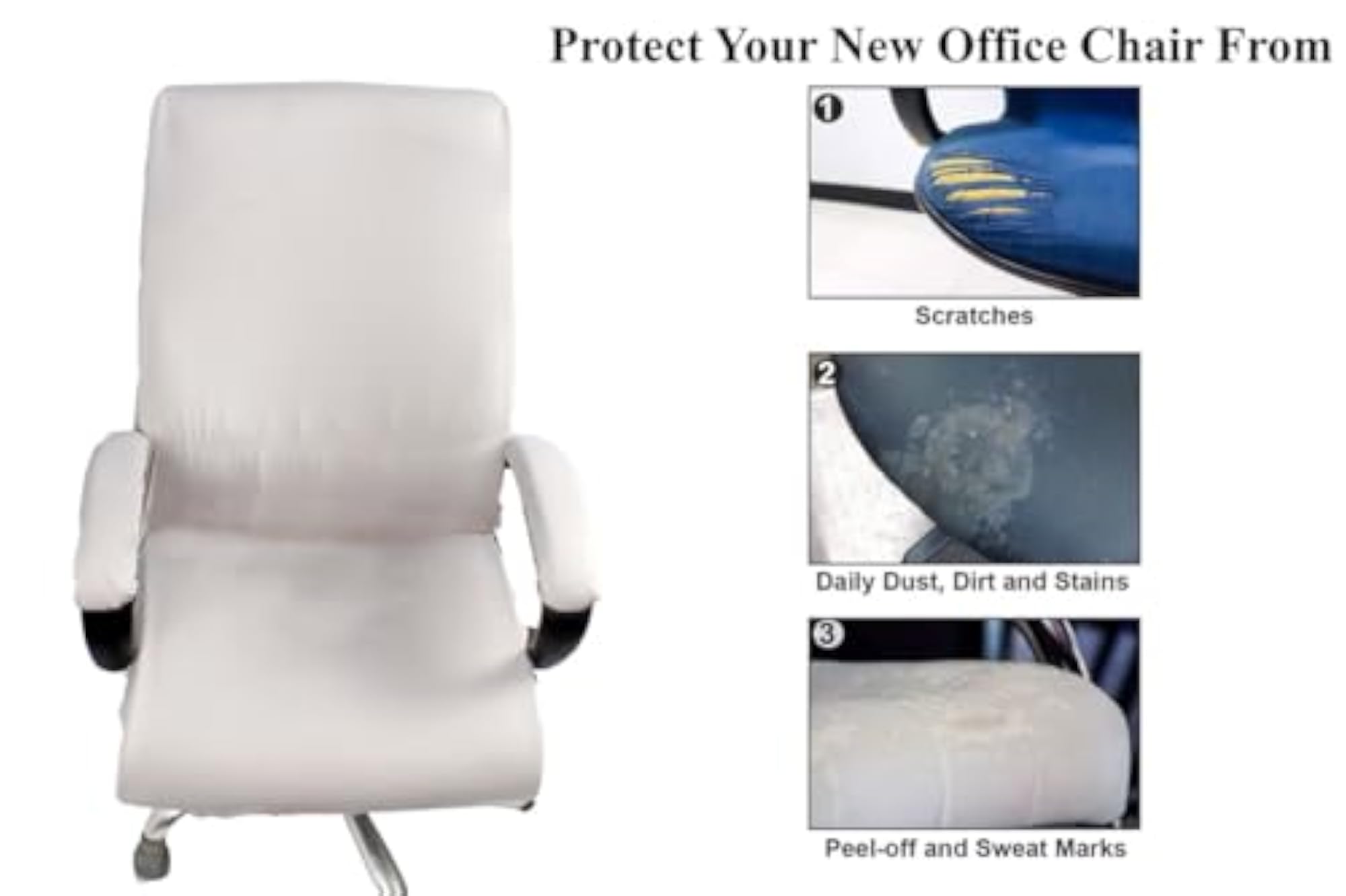 Elastic Boss Chair Cover Protector Seat Slipcovers, Light Grey