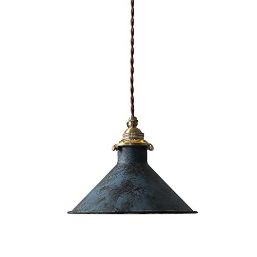 Lampe à suspension industrielle E27 luminaire vintage rétro réglable métal et laiton