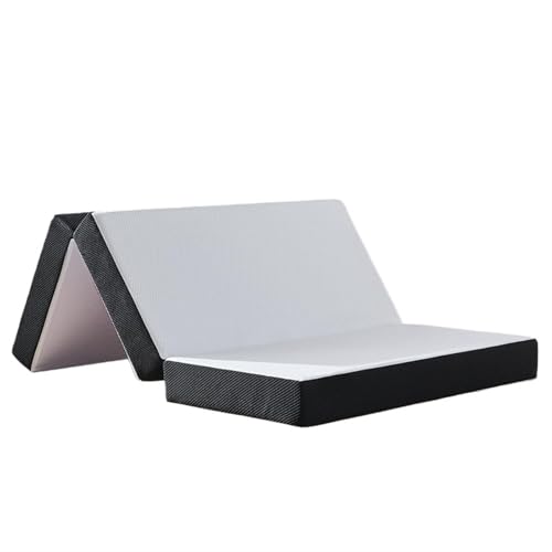 CNYUON Folding Mattress 6 Inch Queen Mattress Foldable, Tri-fold Memory Foam Mattress Topper With Washable Cover For Travel And Camping(White-6 Inch-Queen)