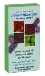 Moujan 2000 Aromatherapy Press On-Pull Off Prewaxed Straips For Face (8 Pre-Waxed 2 Sided Strips For 16 Applications)