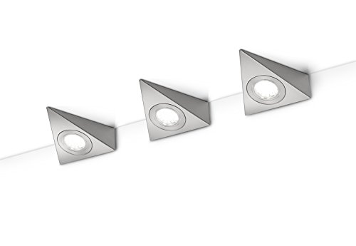 Aplique LED Trio Ecco de diseño sutil en níquel mate con foco de 3W 2