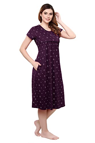 TIGYWIGY-Womens-Cotton-Printed-Knee-Length-MaternityFeedingNursing-Nighty
