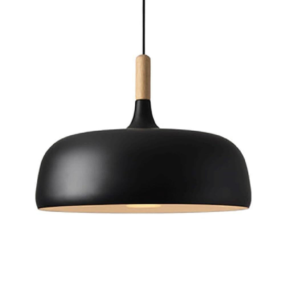 SYAXVOM Industrial Style Wrought Iron Pendant Light - E27 Screw Single-Head Chandelier for Indoor Lighting and Decoration(Dark)