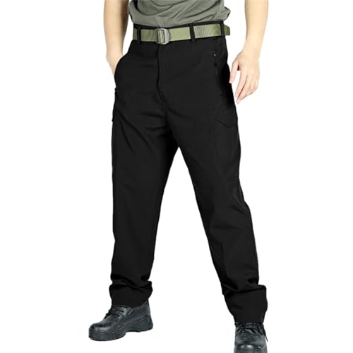 Generisch Pantalones cargo para hombre, color negro, pantalones de senderismo ajustados, pantalones de entrenamiento para hombre, pantalones de trekking, elásticos, tácticos, impermeables, cómodos